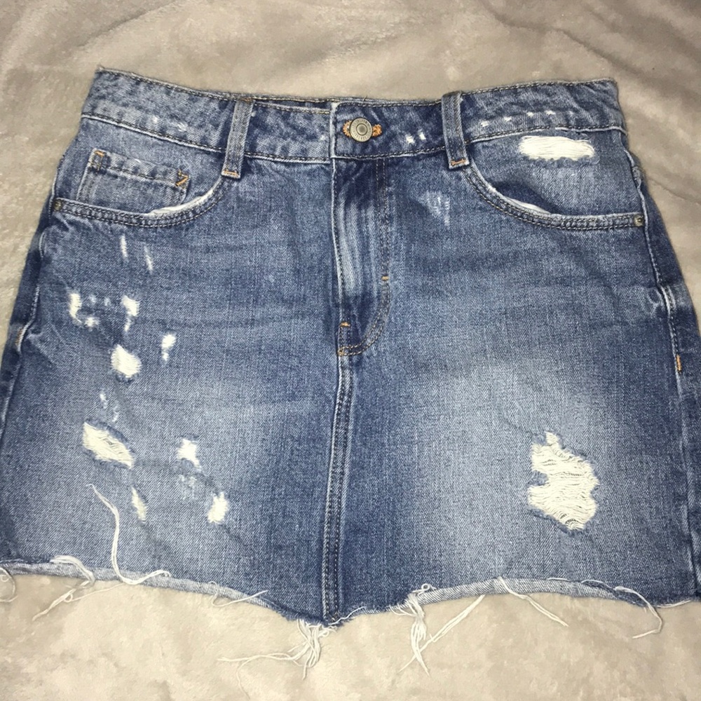 Zara denim mini skirt